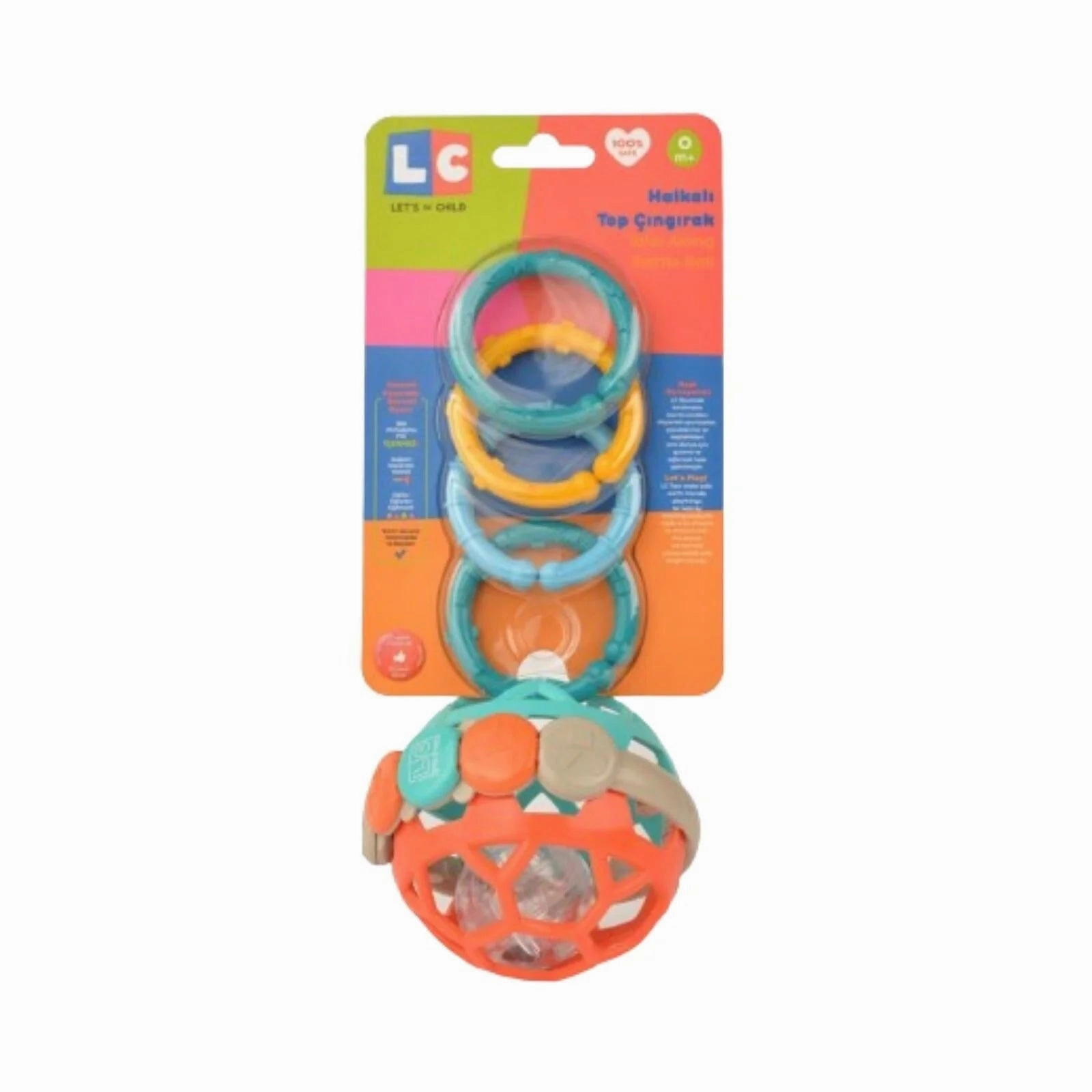 Let's Be Child Ringed Ball Rattle Assorted