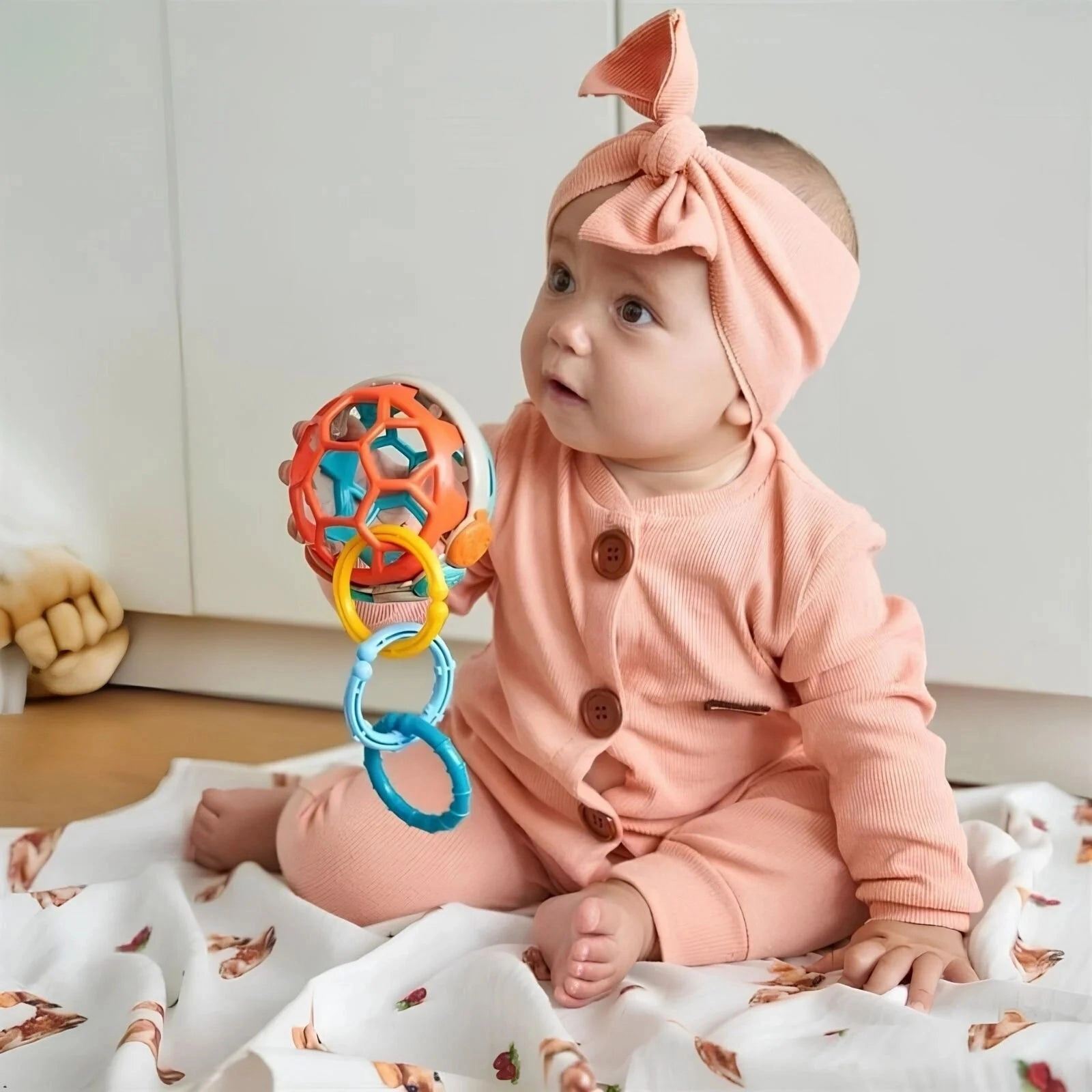 Let's Be Child Ringed Ball Rattle Assorted