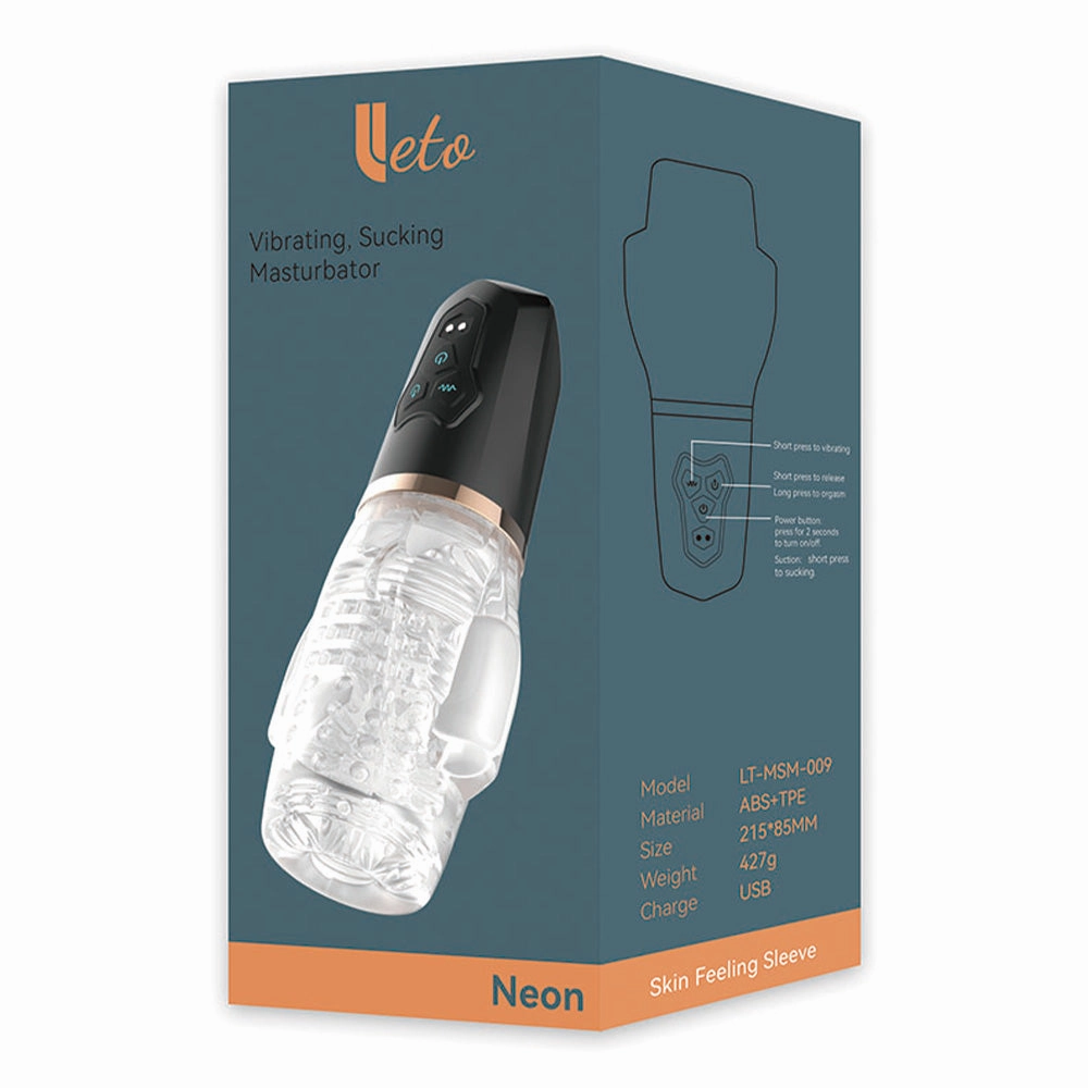 Leto Neon Vibrating Sucking Masturbator