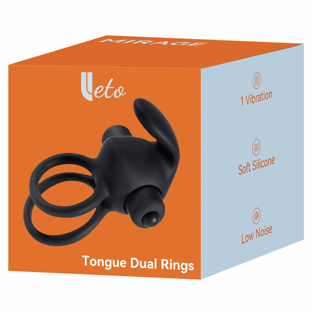 Leto Vibrating Tongue Dual Cock & Ball Ring