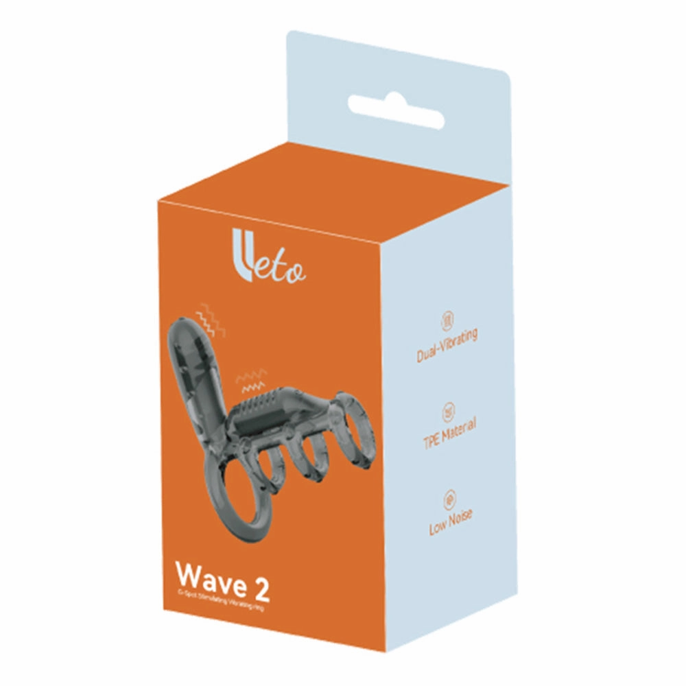 Leto Wave 2 Vibrating Clitoral Cock & Ball Ring Penis Sleeve