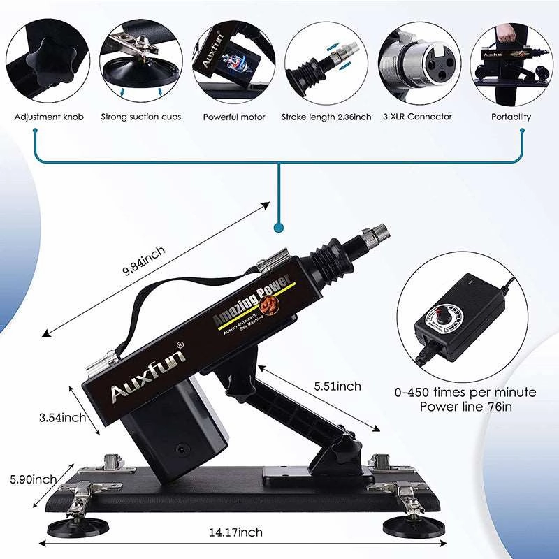 Lurevibe - Automatic Sex Machine Sex Toys Love Machine Device Gun with 6 Attachments