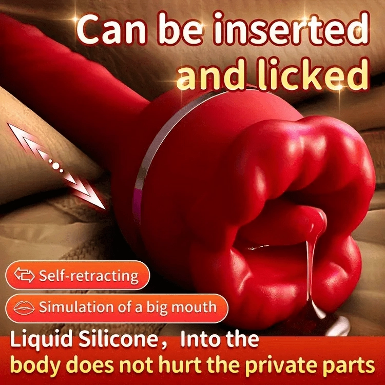 Lurevibe - Rose Tongue Licking Suction Vibrator G-spot Vibration Stimulator