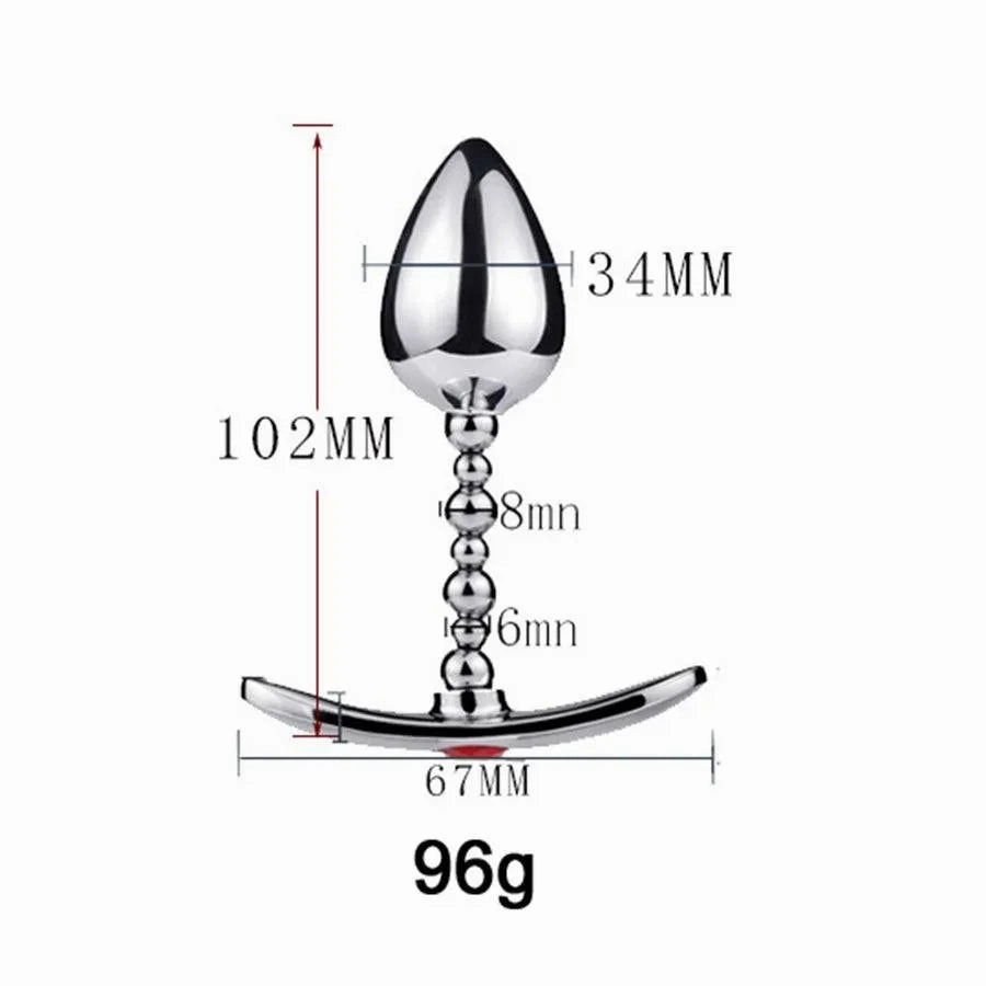 Metal Anal Beads Butt Plug for Sex Game