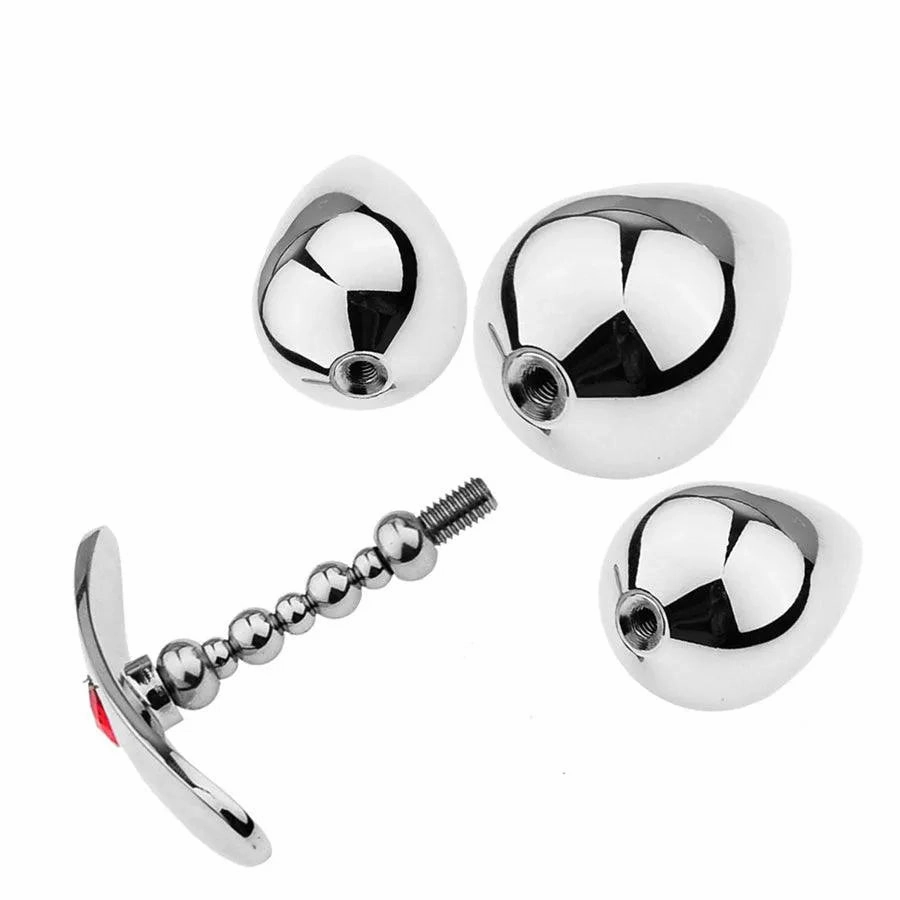 Metal Anal Beads Butt Plug for Sex Game