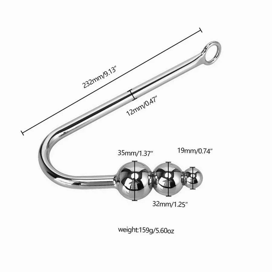 Metal Anal Hook with 3 Balls
