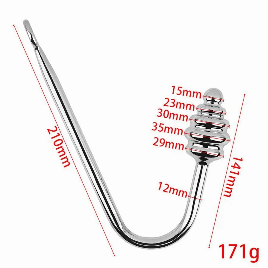 Metal Anal Hook with Thread Butt Plug