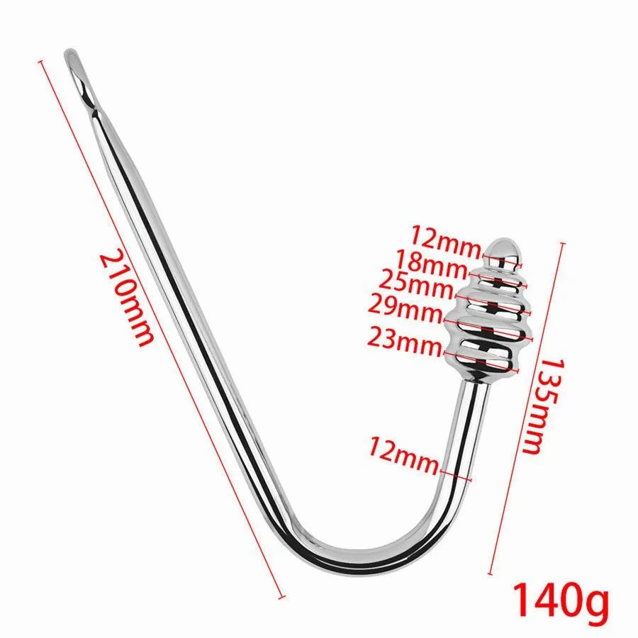 Metal Anal Hook with Thread Butt Plug