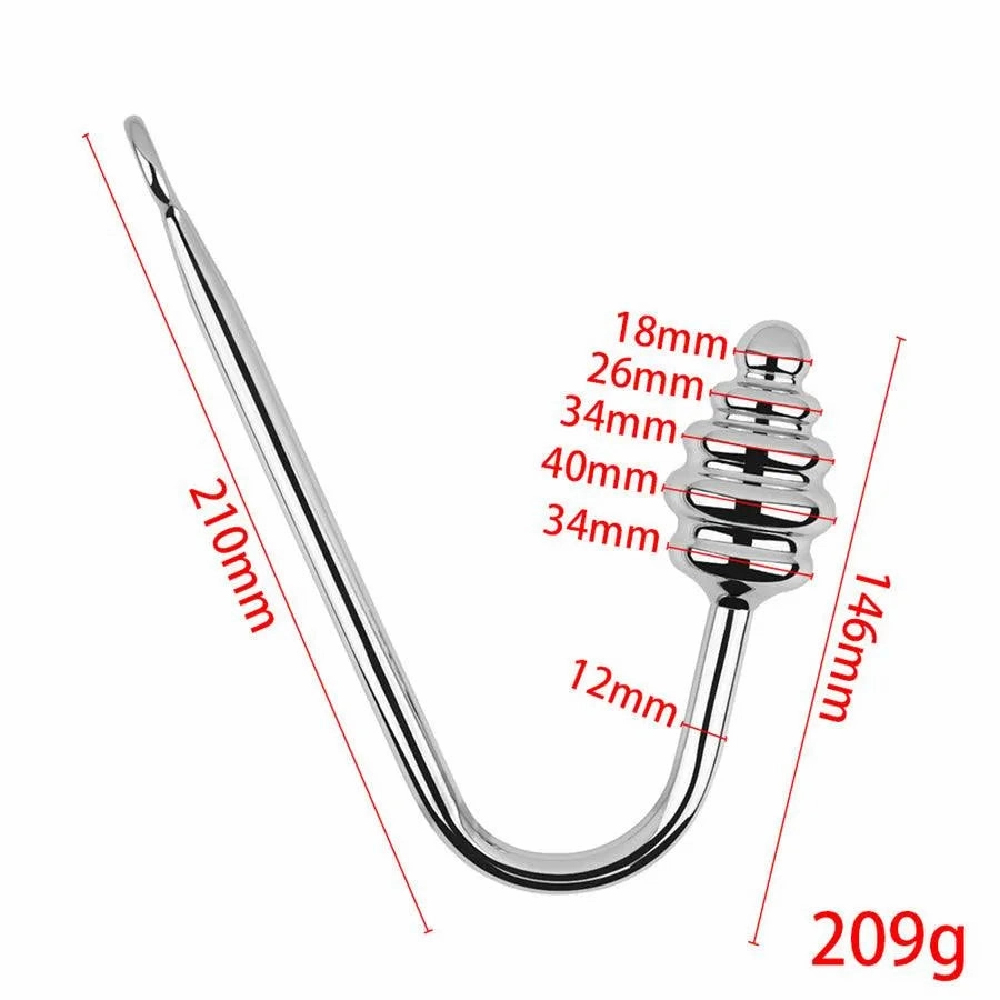 Metal Anal Hook with Thread Butt Plug