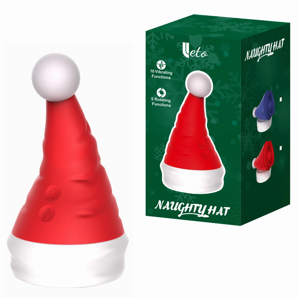 Naughty Santa Hat Christmas Rolling Pearl Clitoral Vibrator