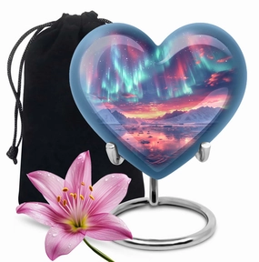 Northern Lights Cremation Urn - Symbolic Memorial Tribute for Men