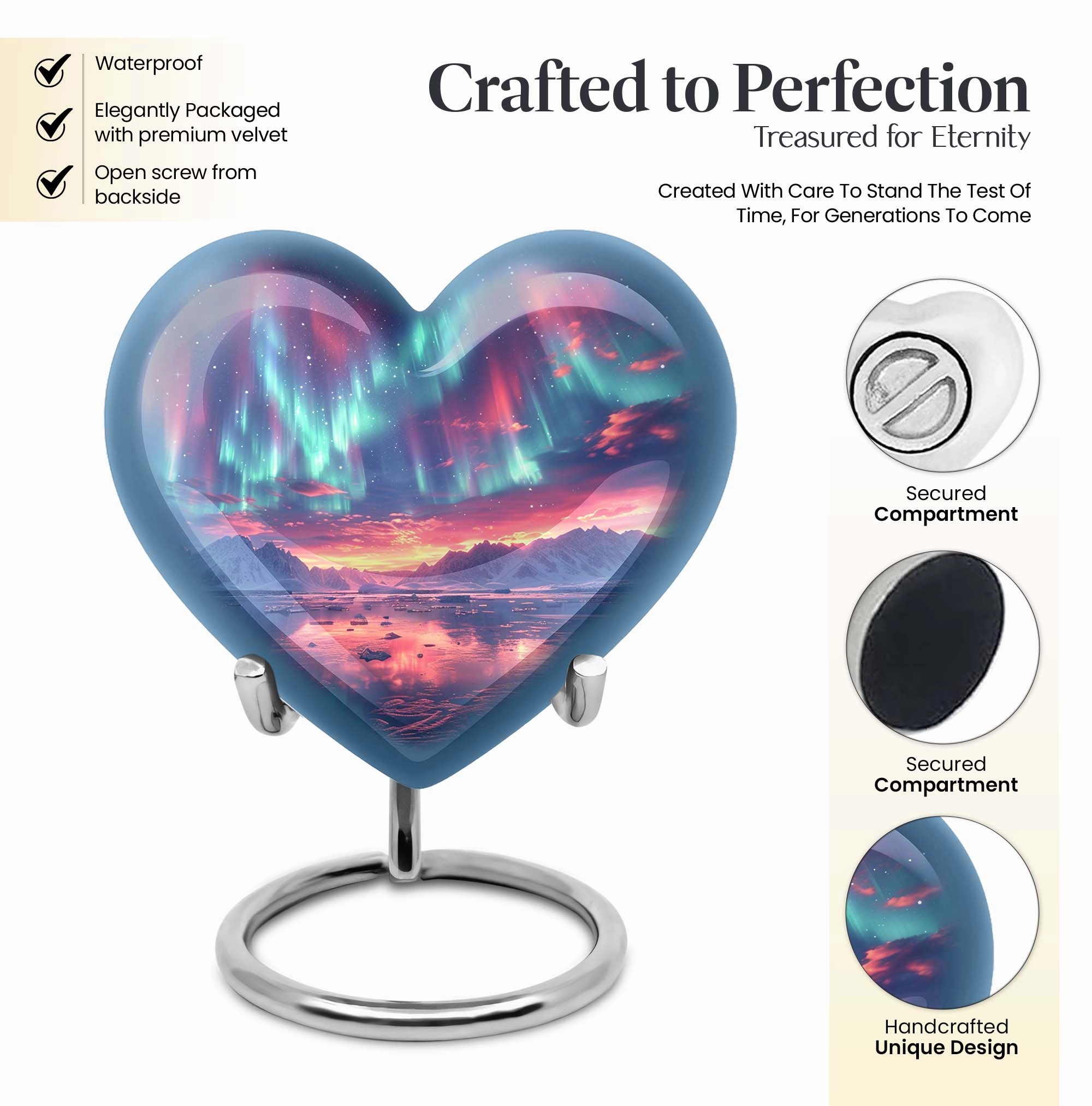 Northern Lights Cremation Urn - Symbolic Memorial Tribute for Men