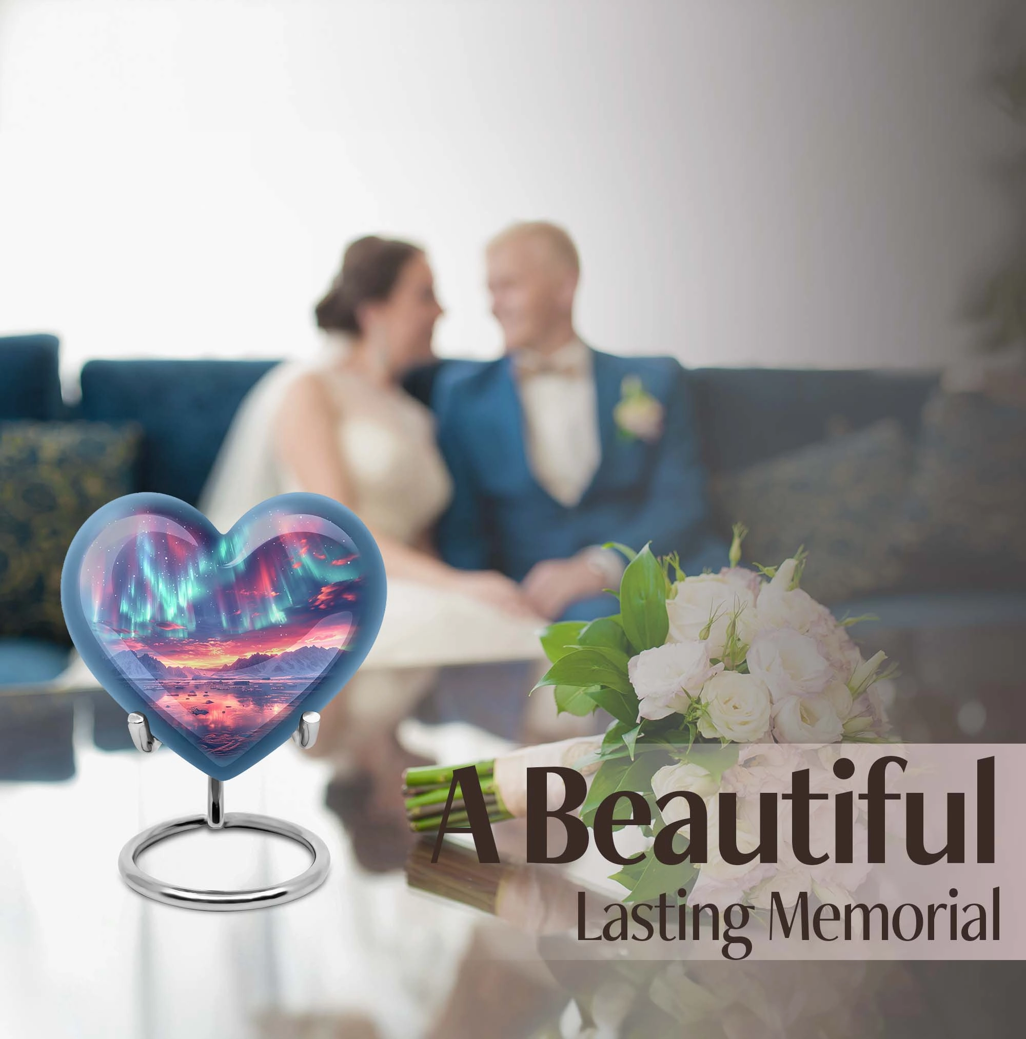 Northern Lights Cremation Urn - Symbolic Memorial Tribute for Men