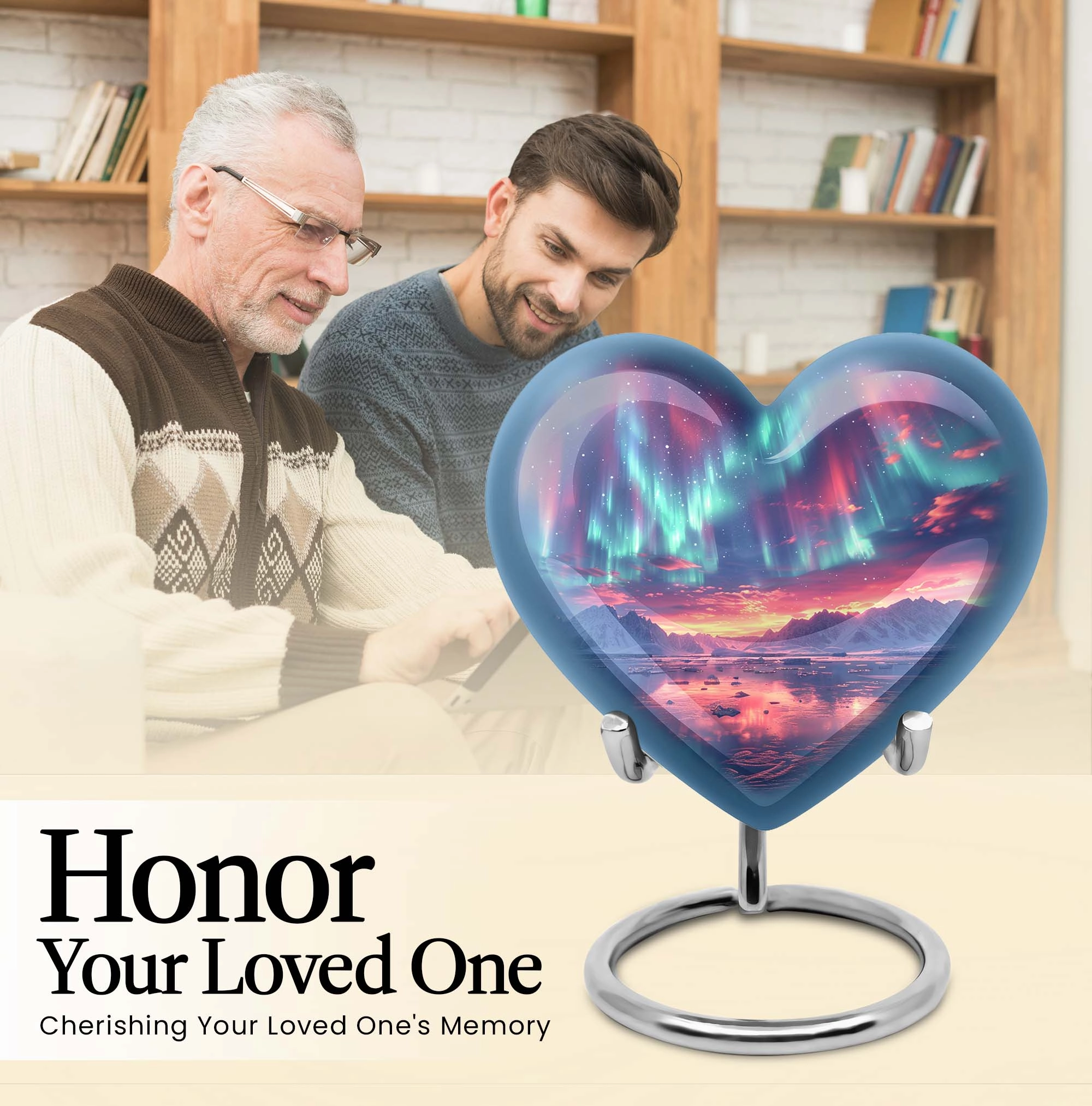 Northern Lights Cremation Urn - Symbolic Memorial Tribute for Men