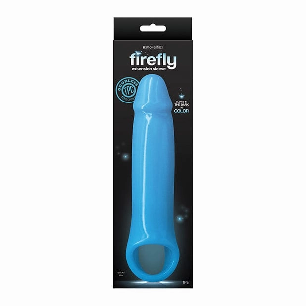 NS Novelties - Firefly Glow in the Dark Fantasy Extension Cock Sleeve Large (Blue)