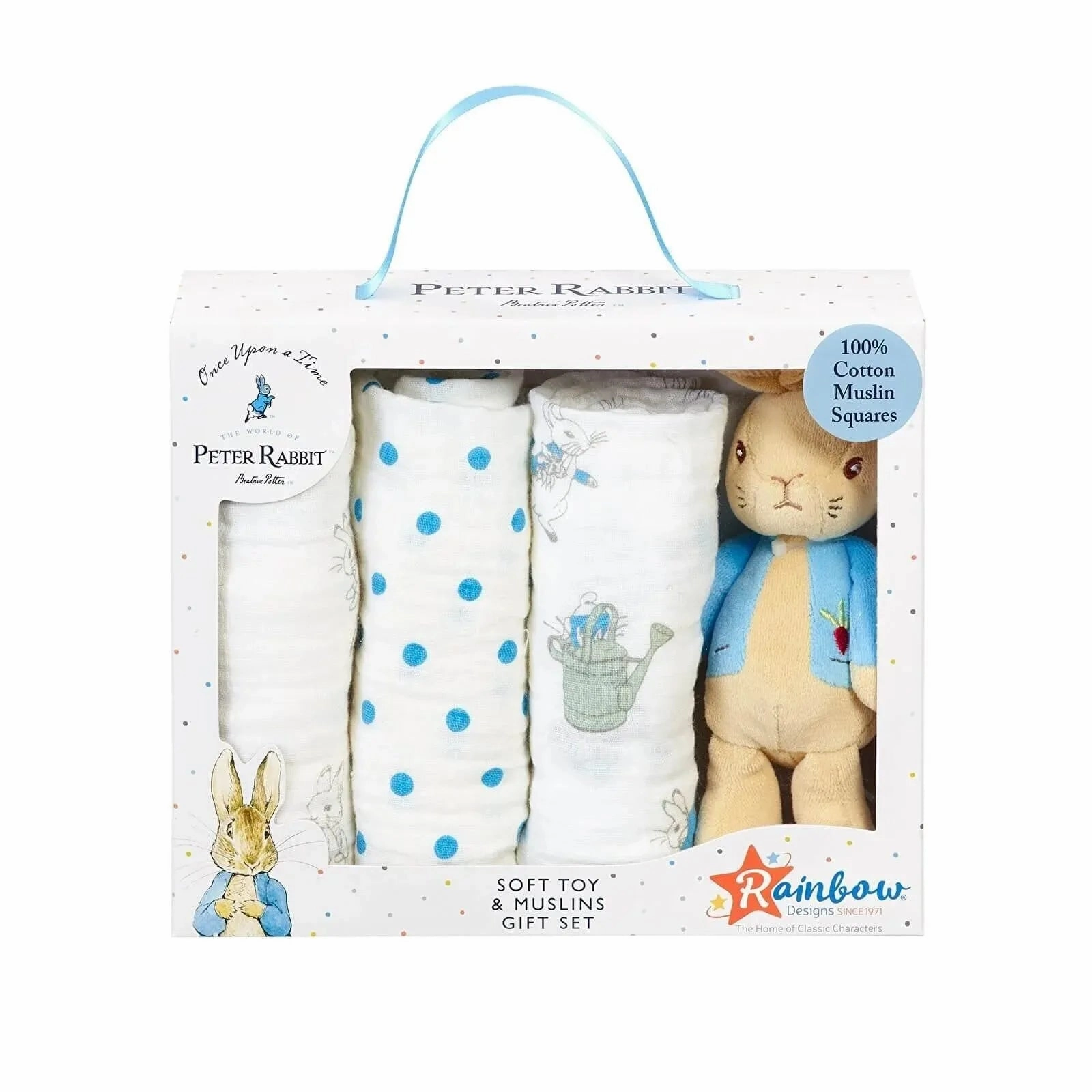 Peter Rabbit Soft Toy and Muslin