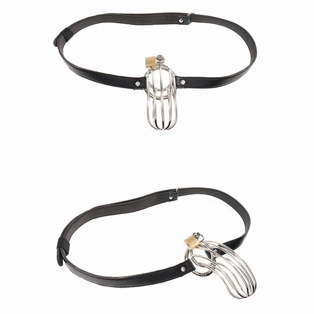 Pipedream - Fetish Fantasy Extreme The Prisoner Chastity Metal Cock Cage with Belt (Silver)