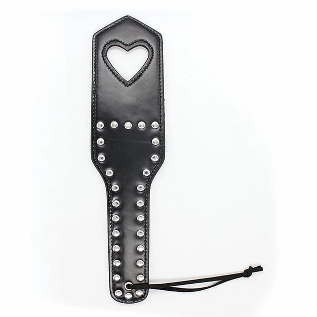Plesur - Cut Out Heart with Studs Paddle BDSM (Black)