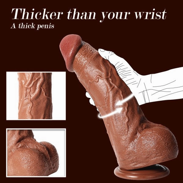 Realistic Huge Dildo 13.4" Damon Thick Dildos with Suction Cup Adult Sex Toy 【US Stock Available Only】