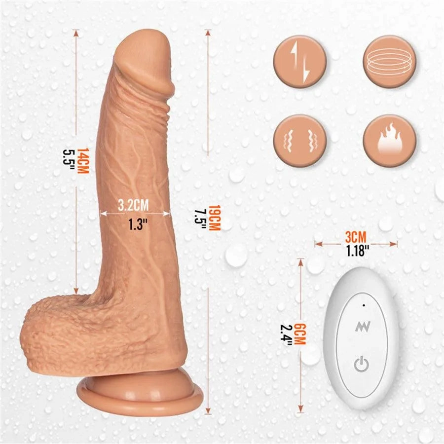 Remote Control Realistic Thrusting Dildo Vibrator