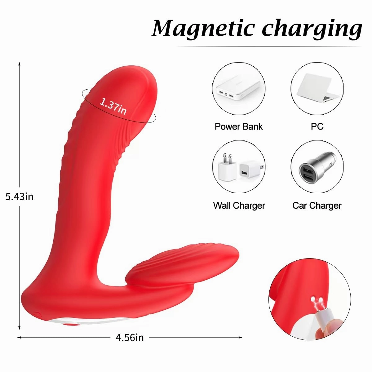 Remote Control Silicone Vibrator 10 Vibration Heating Prostate Massager