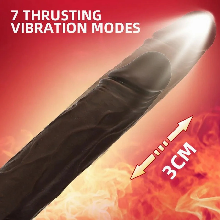 Remote Control Thrusting Black Dildo