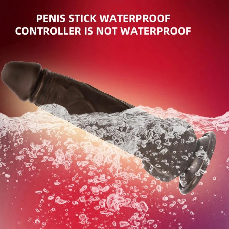 Remote Control Thrusting Black Dildo