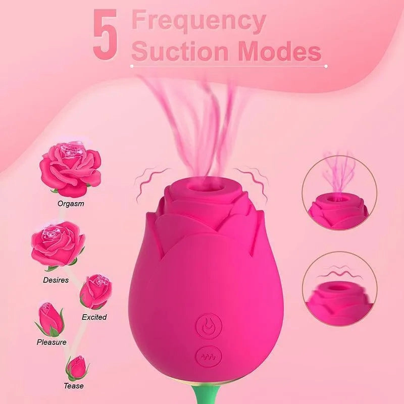 Rose Clit Sucker Vibrating Ball Sex Toy