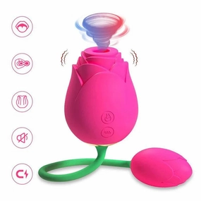 Rose Clit Sucker Vibrating Ball Sex Toy
