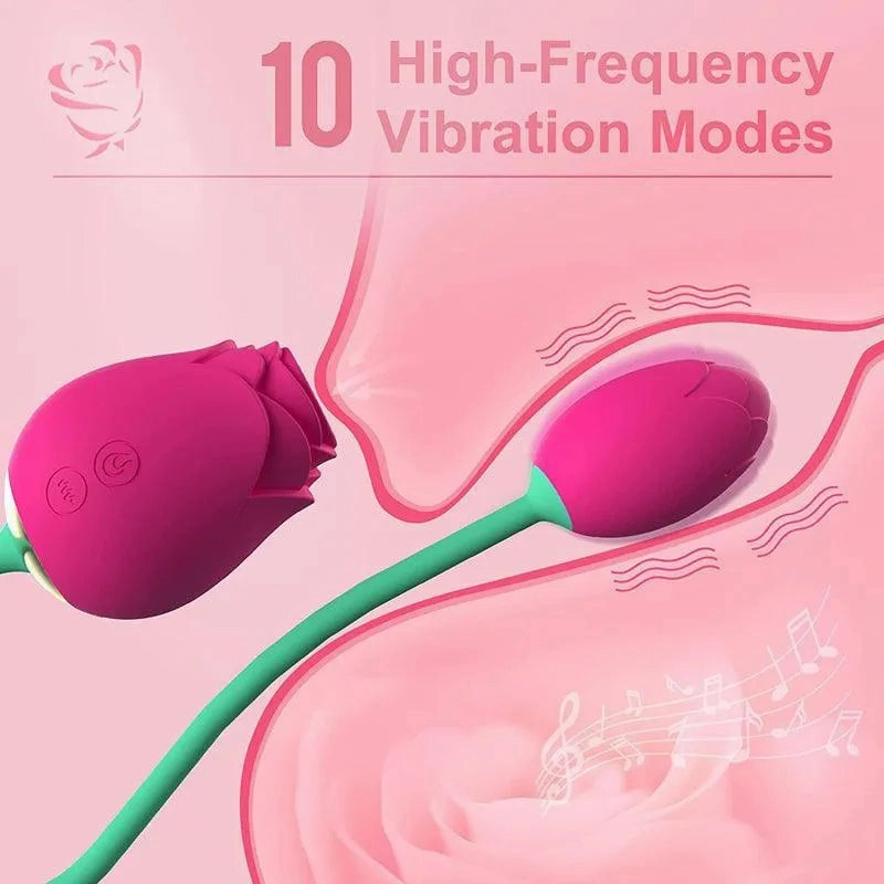 Rose Clit Sucker Vibrating Ball Sex Toy