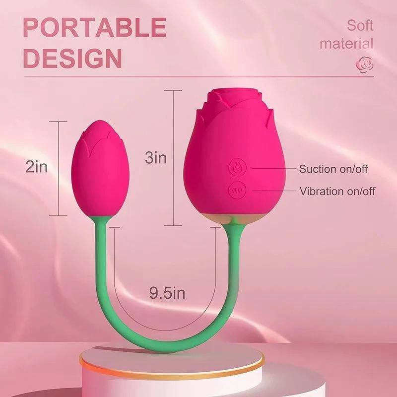 Rose Clit Sucker Vibrating Ball Sex Toy