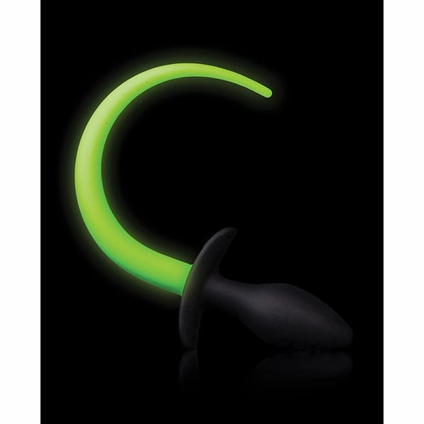 Shots - Ouch Puppy Tail Plug Glow in the Dark (Black)