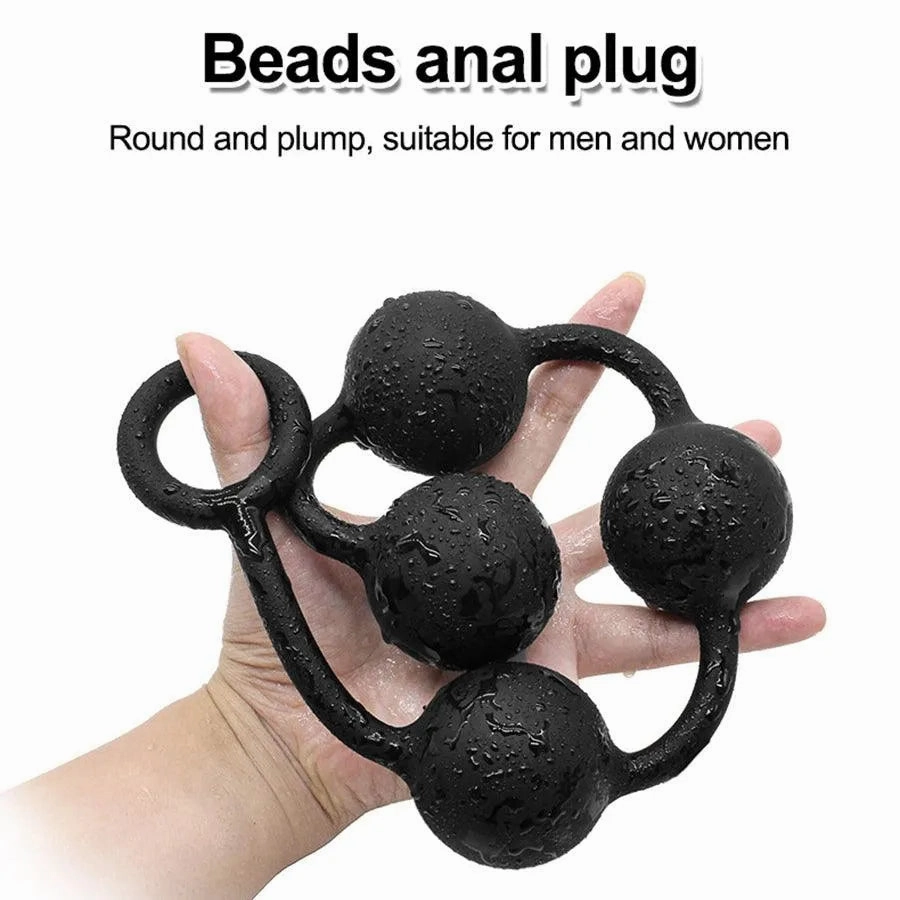 Silicone Long Anal Beads Sex Toy