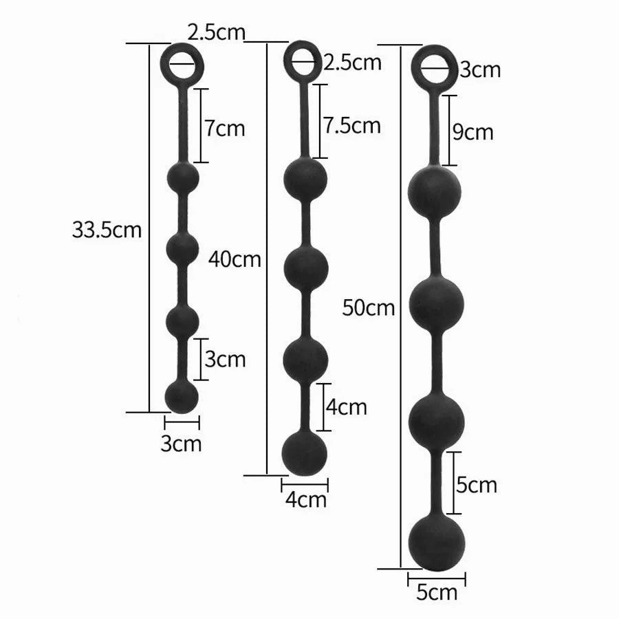 Silicone Long Anal Beads Sex Toy
