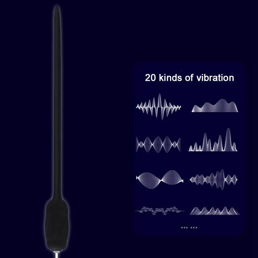 Silicone Vibrating Male Sounding Rod Penis Plug