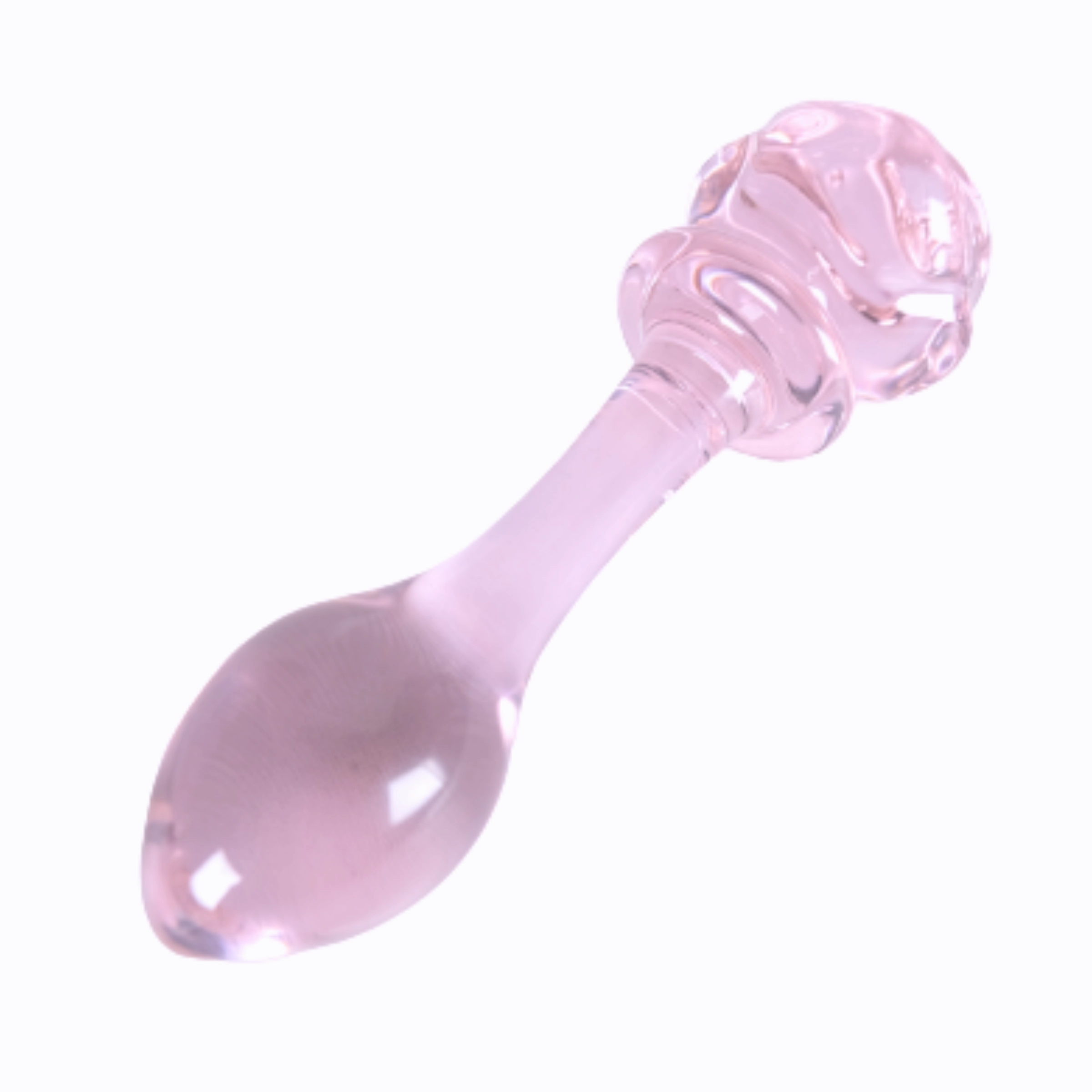 Smooth Glass Rose Anal Plug
