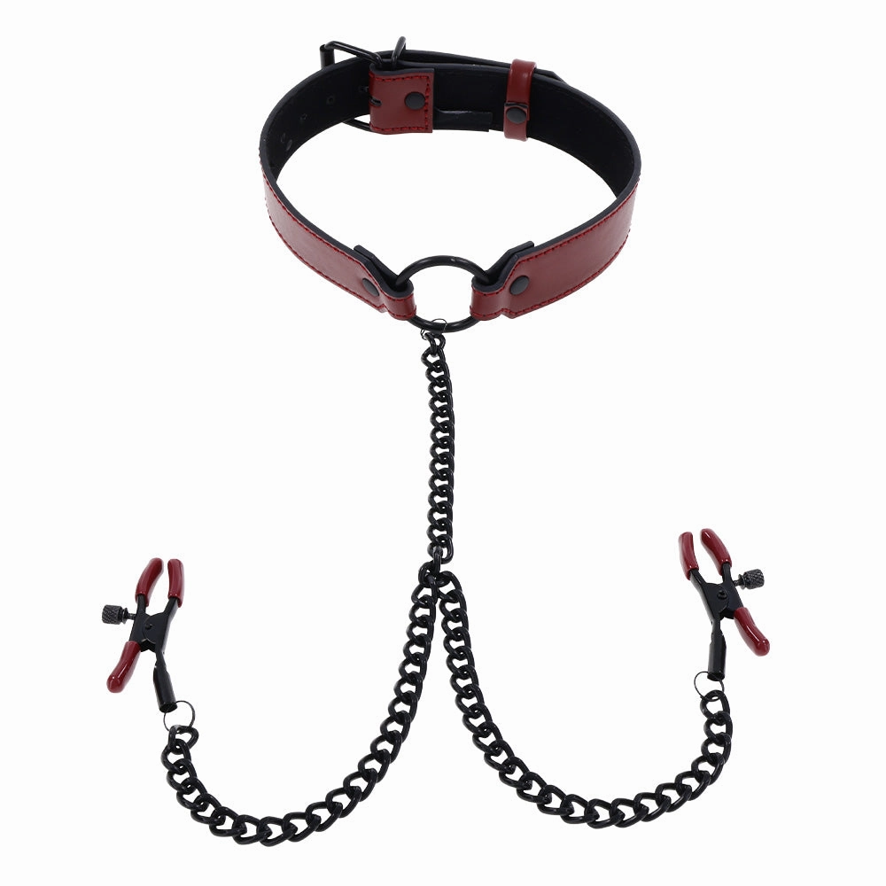 Sportsheets Saffron Collar With Nipple Clamps
