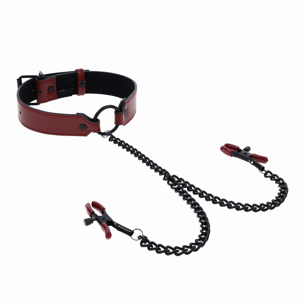 Sportsheets Saffron Collar With Nipple Clamps