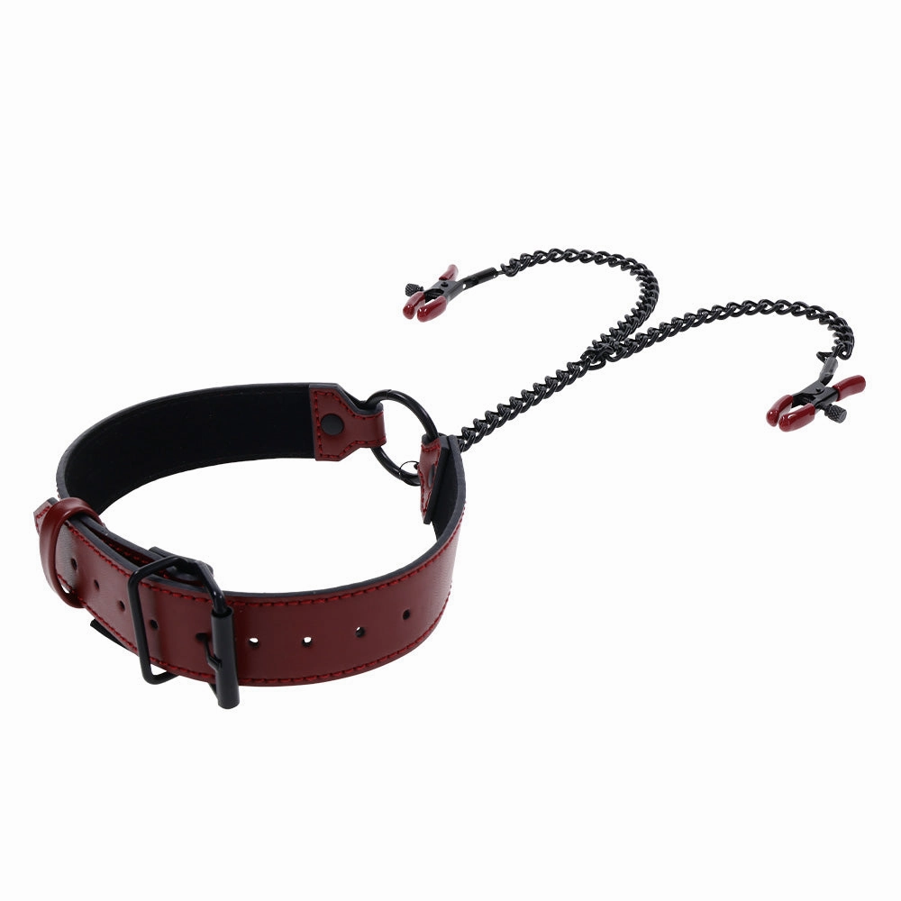 Sportsheets Saffron Collar With Nipple Clamps