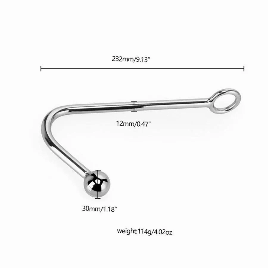 Stainless Steel Anal Hook for BDSM Game