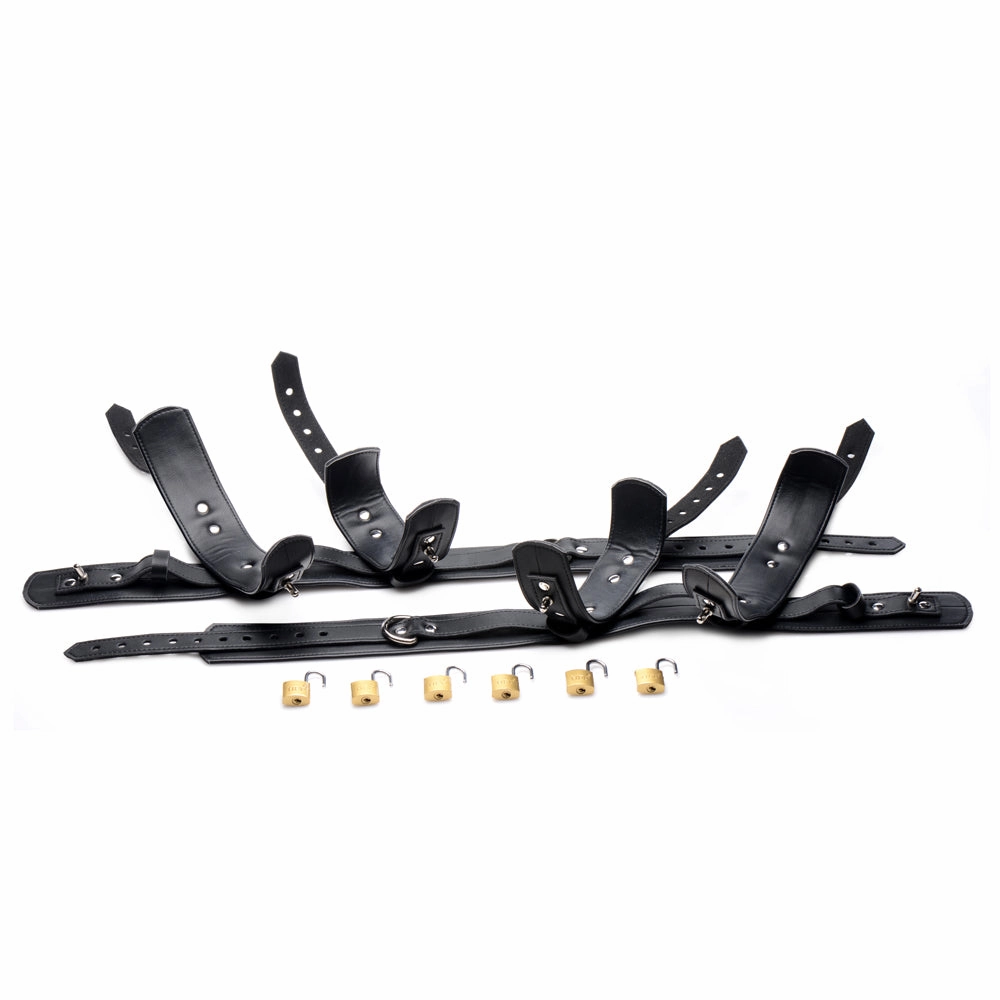 Strict Frog-Tie Wrist, Thigh & Ankle Restraint Set With Locks