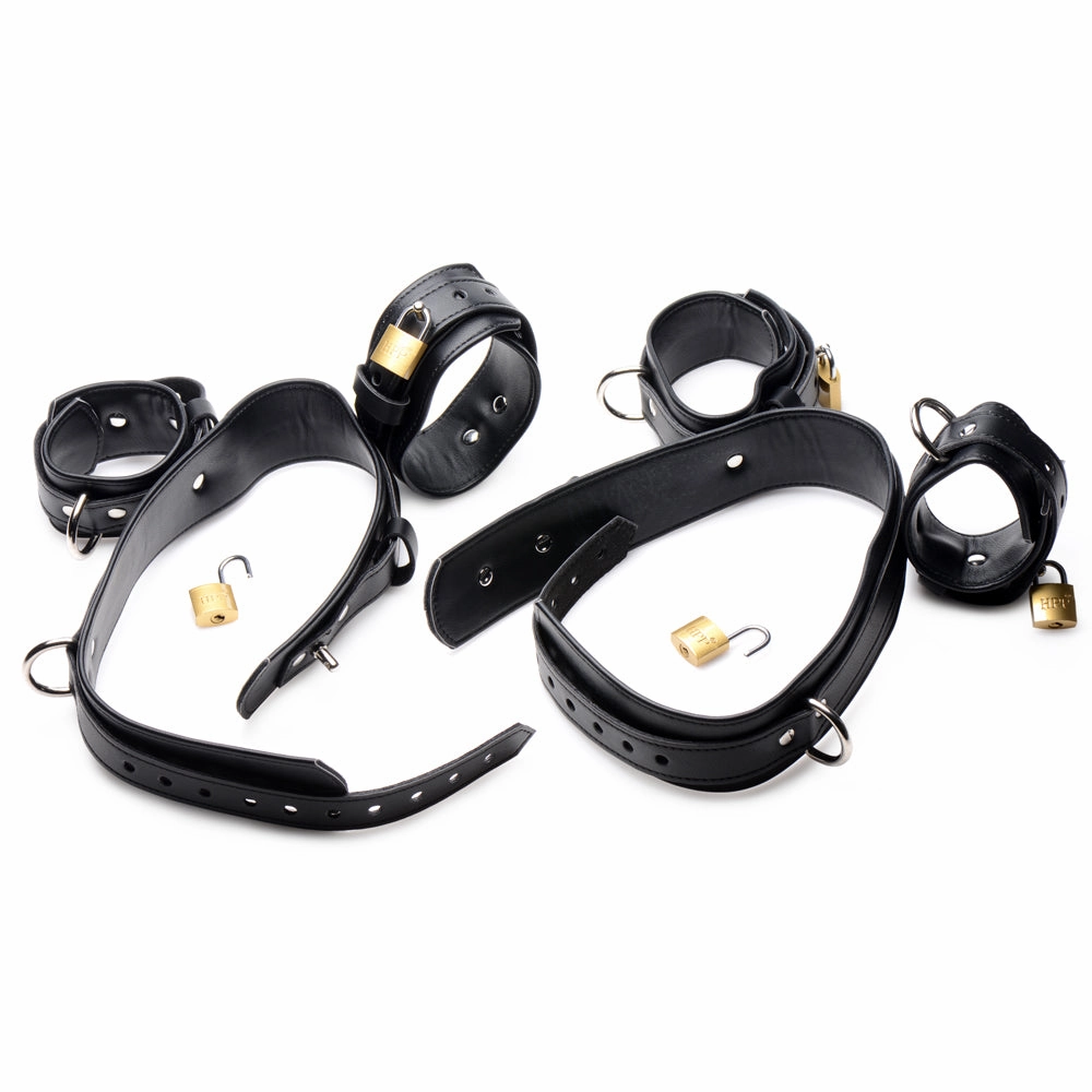 Strict Frog-Tie Wrist, Thigh & Ankle Restraint Set With Locks