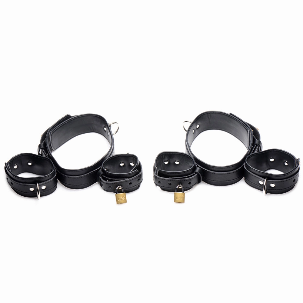Strict Frog-Tie Wrist, Thigh & Ankle Restraint Set With Locks