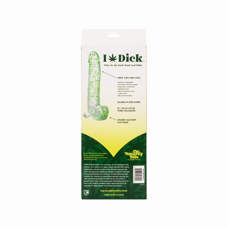 The Naughty Bits I Leaf Dick Glow In The Dark Weed Dildo 