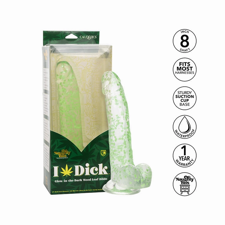 The Naughty Bits I Leaf Dick Glow In The Dark Weed Dildo 