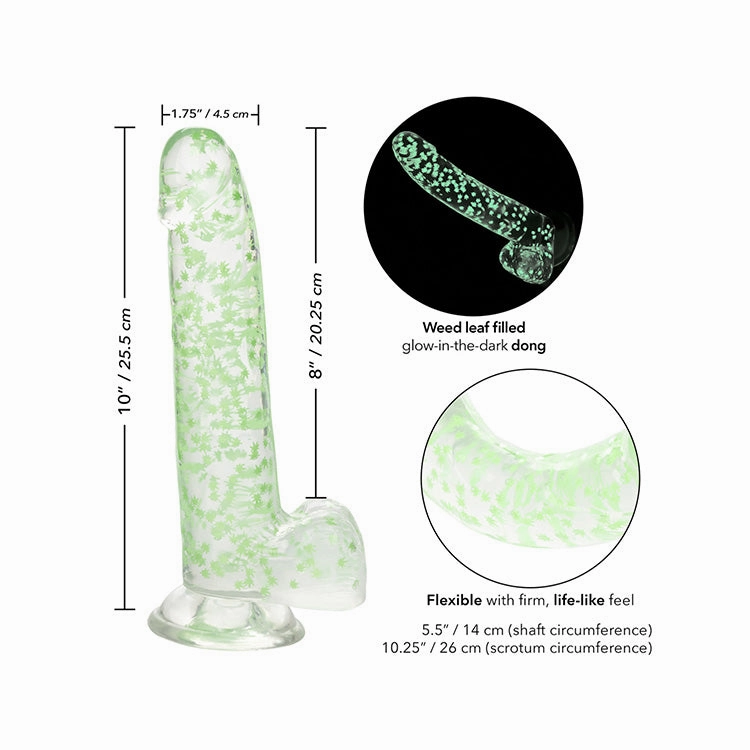 The Naughty Bits I Leaf Dick Glow In The Dark Weed Dildo 