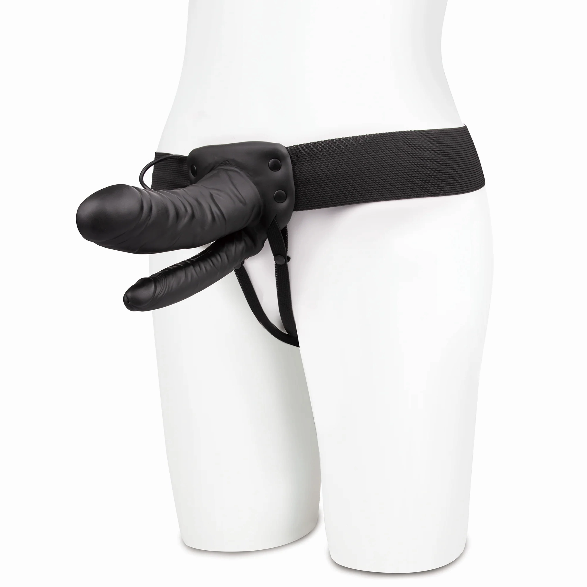 Unisex Vibrating Hollow Double Penetration Strap-On Dildo