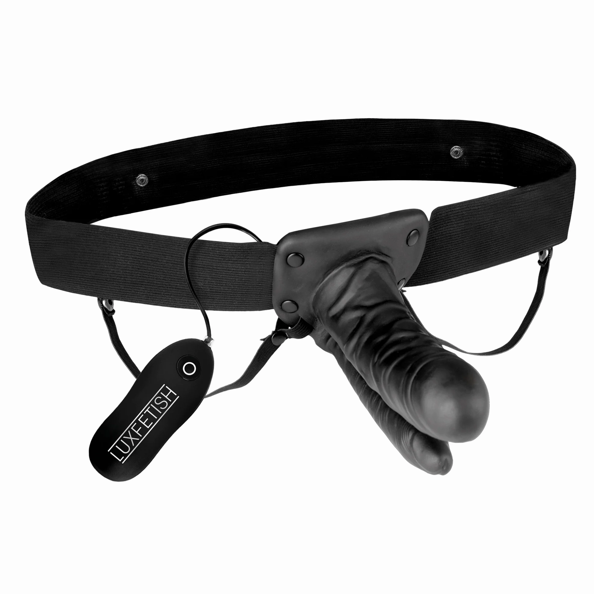 Unisex Vibrating Hollow Double Penetration Strap-On Dildo