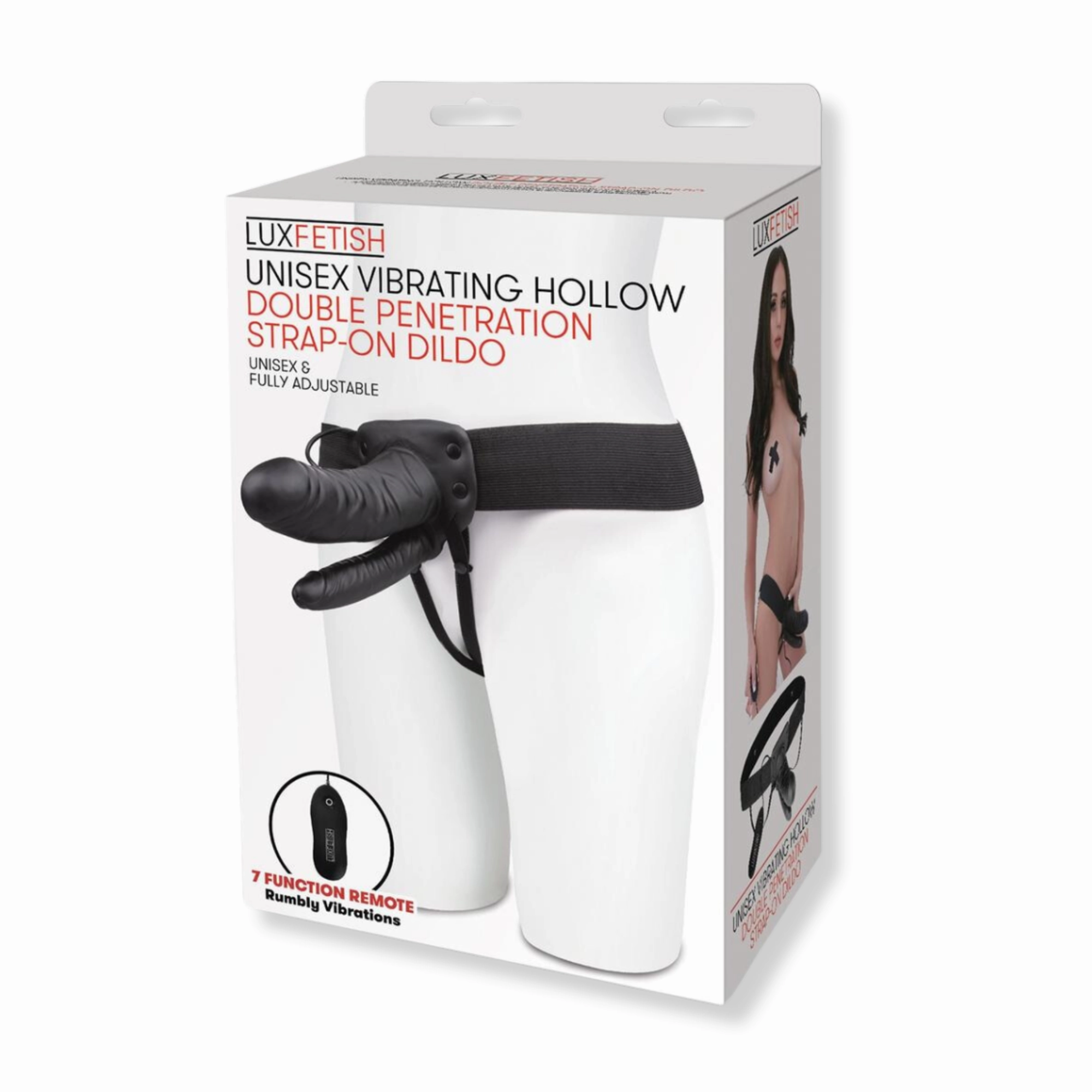 Unisex Vibrating Hollow Double Penetration Strap-On Dildo
