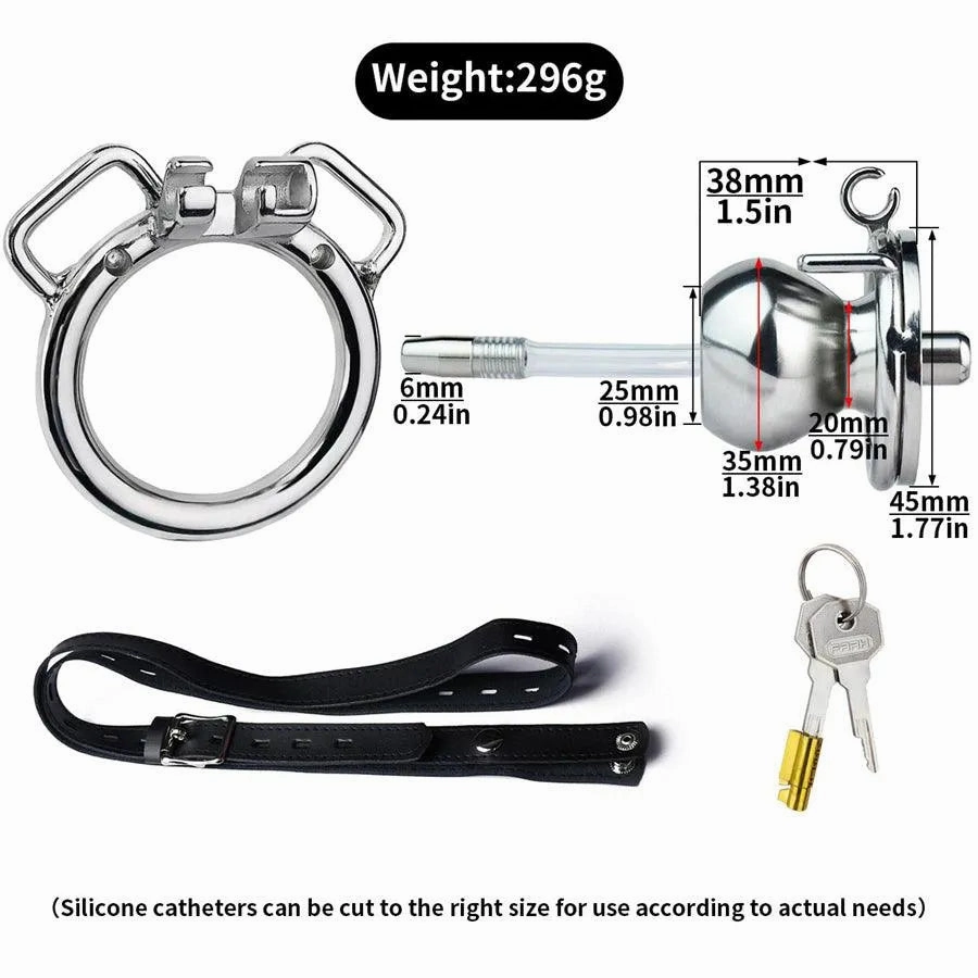 Wearable Metal Flat Chastity Cage